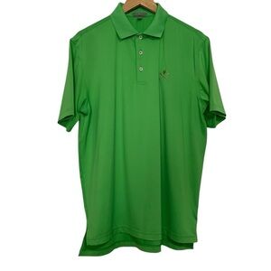 Peter Millar Summer Comfort Polo Shirt Mens Medium Green Golf Clubs Embroidery